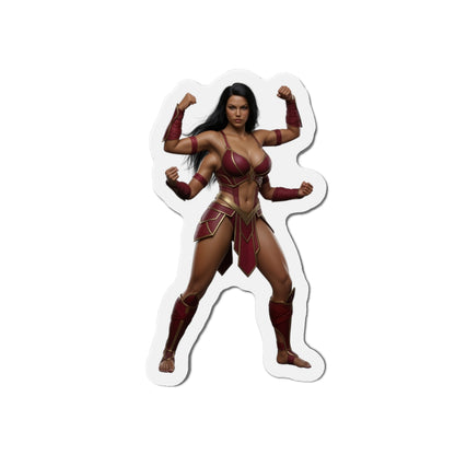 Sheeva Magnet – Mortal Kombat Warrior Fridge Magnet, Anime Style Decor die-cut vinyl sticker showing Sheeva in anime-style warrior pose for fridge or gaming setup