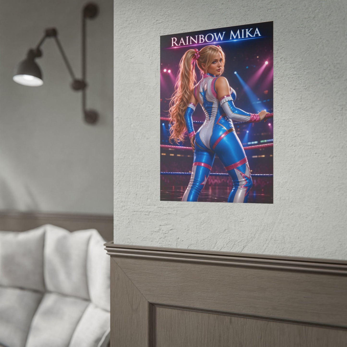 Street Fighter Rainbow Mika Poster Capcom Gaming Wall Art Print