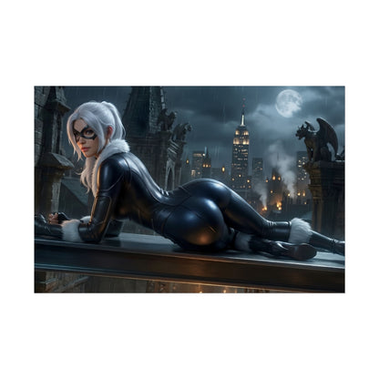 Black Cat Poster, Marvel Comics Art Print, Superhero Wall Art