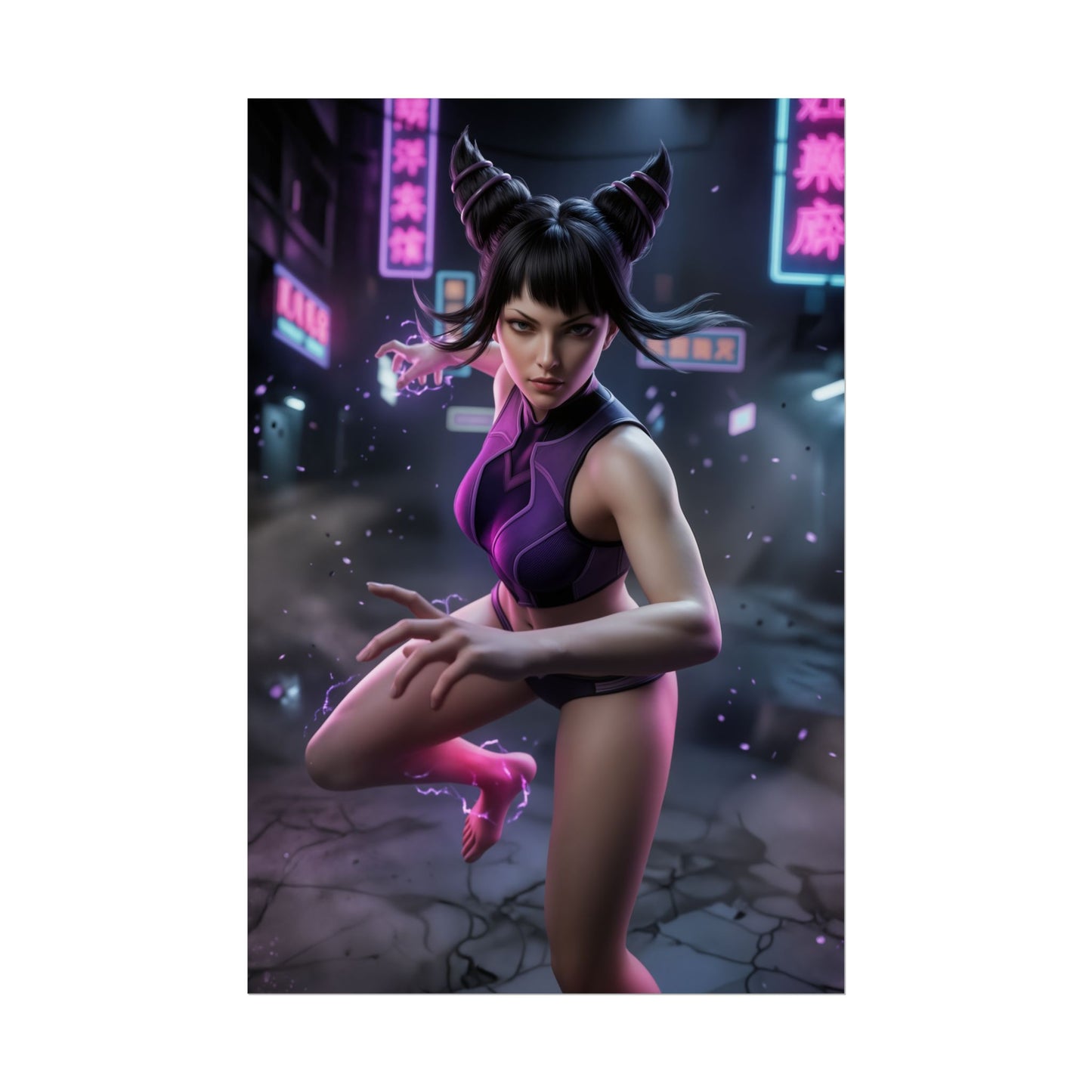 Juri Han Poster Street Fighter Wall Art Print Gaming Room Decor