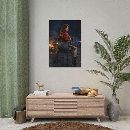 Claire Redfield Poster Resident Evil Dunkle Szene Wandkunst Druck Gaming Deko