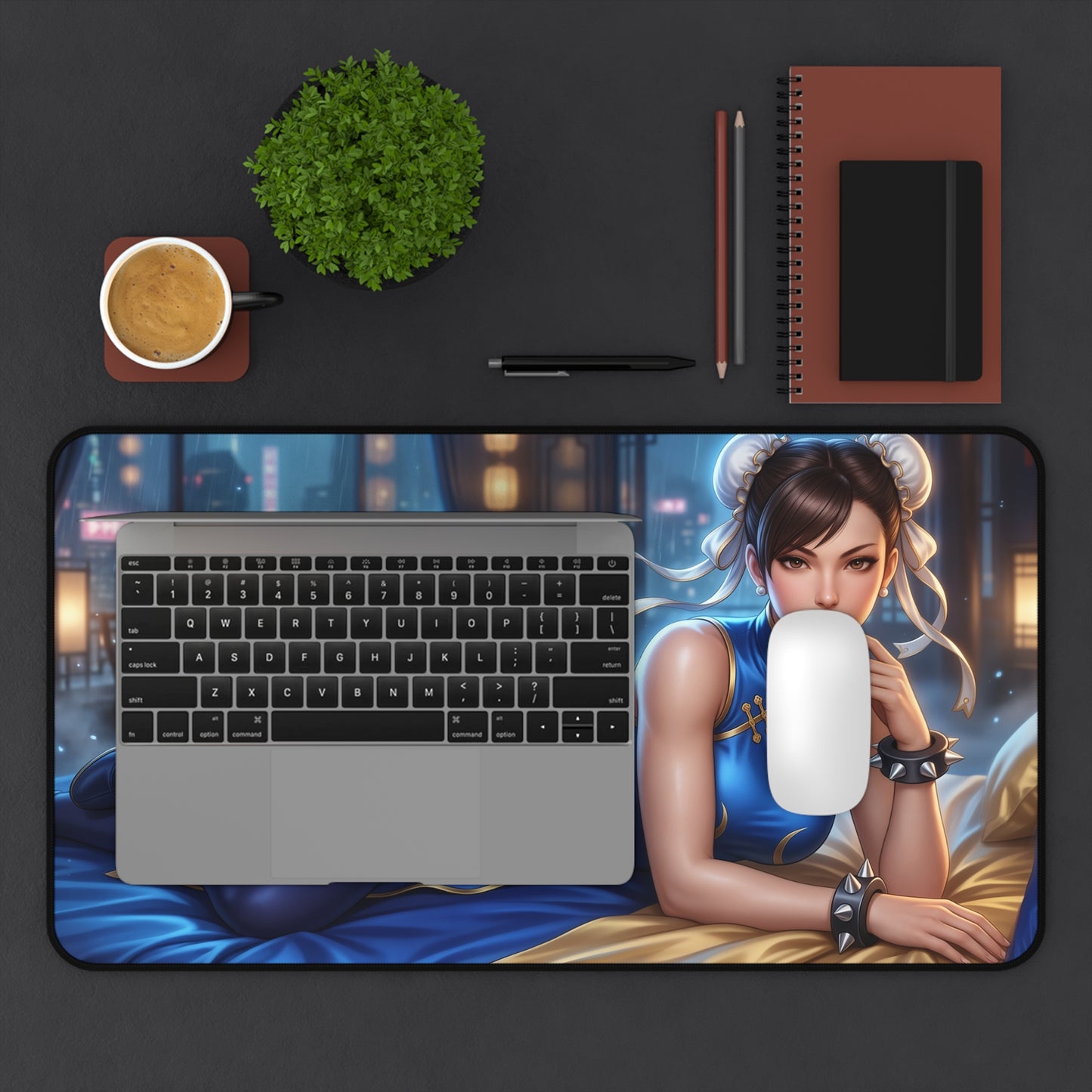 Street Fighter Mouse Pad, Chun-Li Desk Mat, Large Desk Pad
