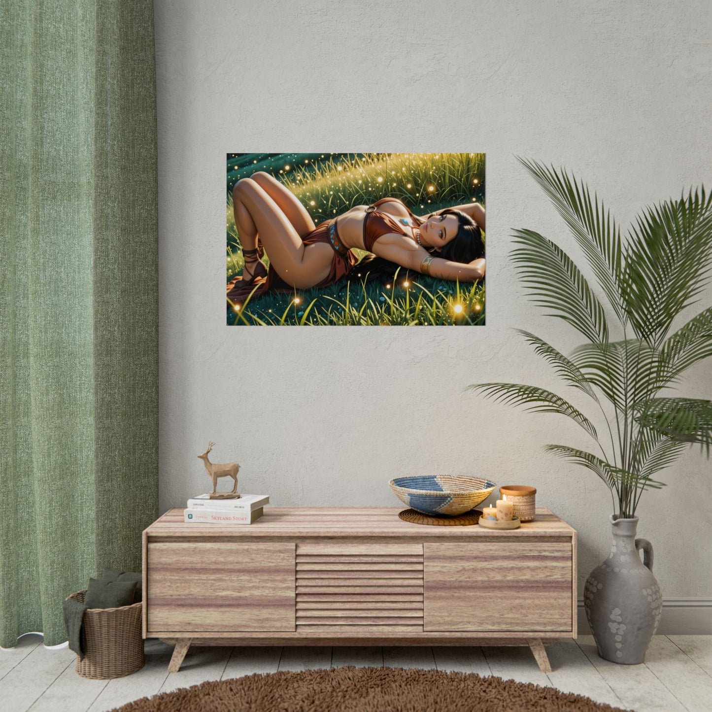 Pocahontas Anime-Poster | Wandbild mit Naturgeist-Waifu für die Zimmerdekoration