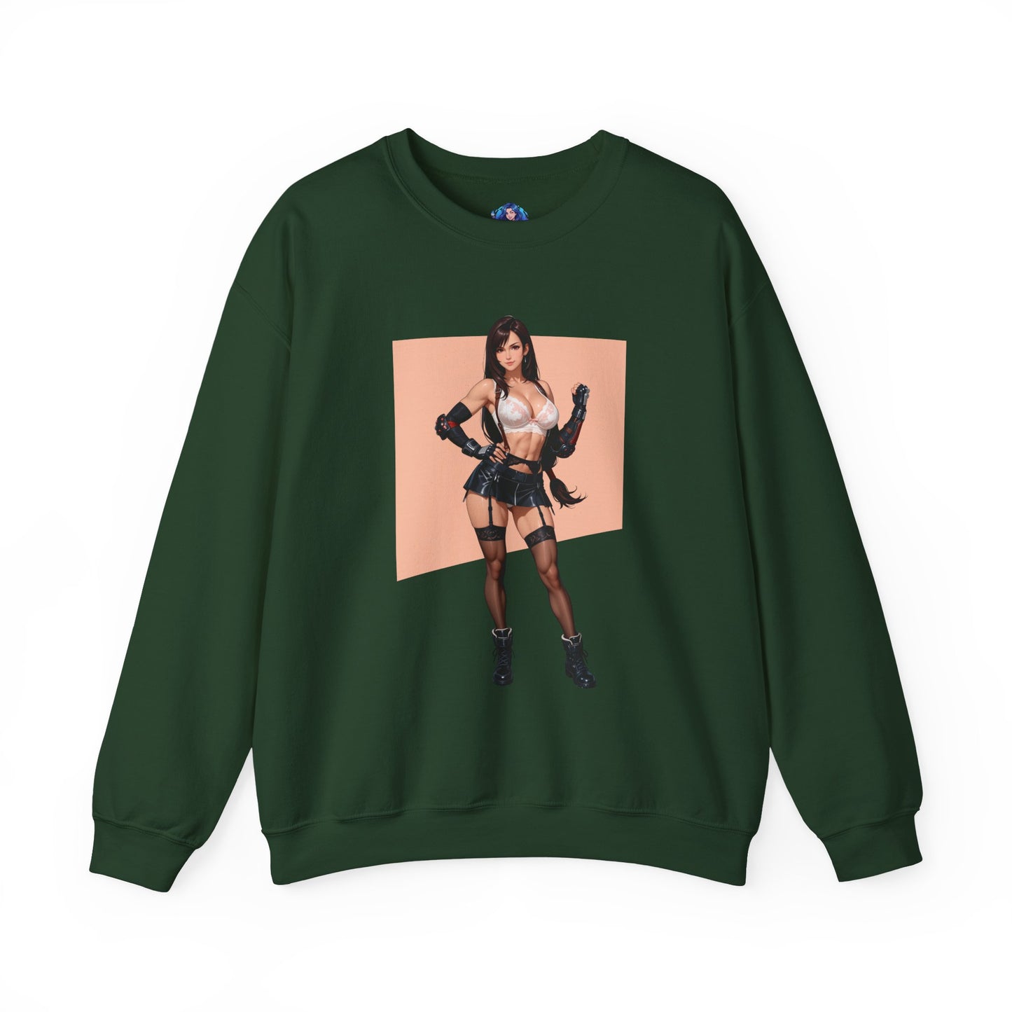 Tifa Lockhart Sweatshirt, Kämpfer-Rundhalsausschnitt, Gemütliche RPG-Gaming-Bekleidung