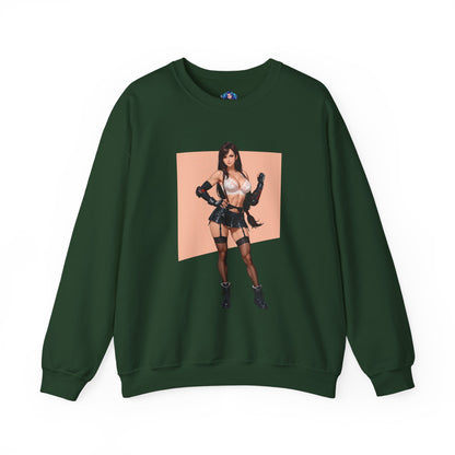 Tifa Lockhart Sweatshirt, Kämpfer-Rundhalsausschnitt, Gemütliche RPG-Gaming-Bekleidung
