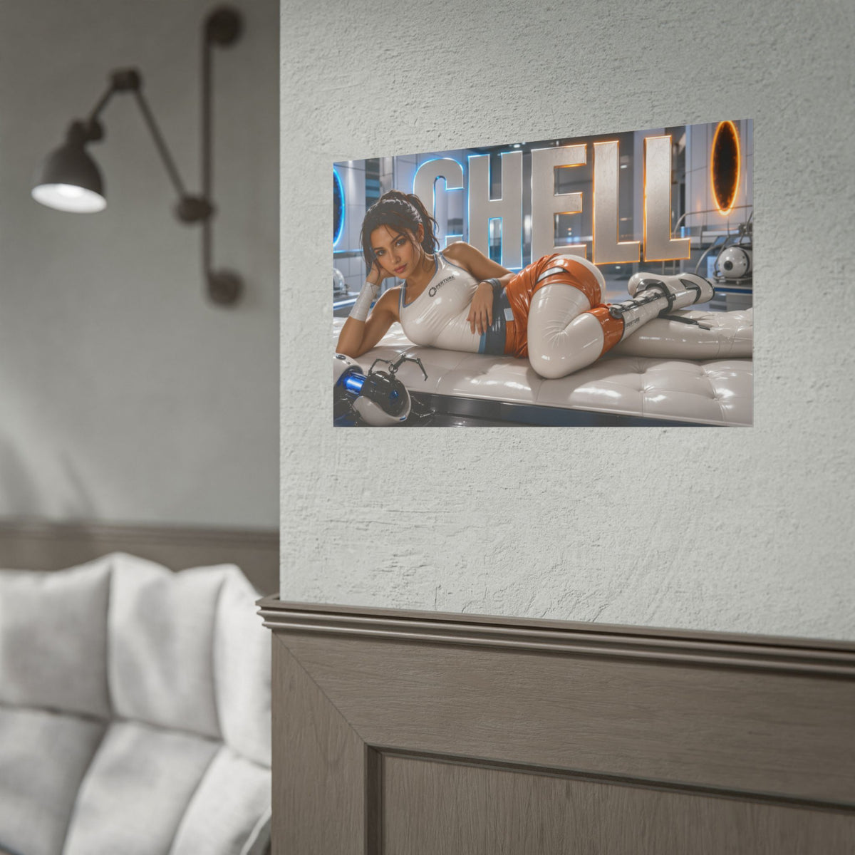 Chell Portal Poster Gaming Wall Art Gamer Room Decor Collectible Print