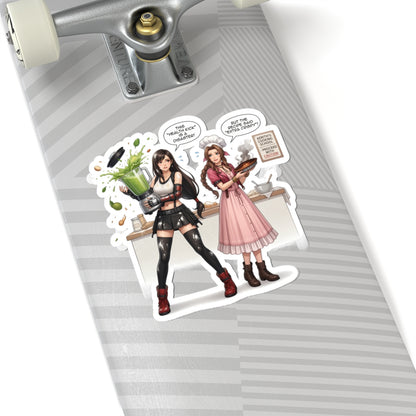 Tifa und Aerith Aufkleber – Fantasy-Duo-Vinylaufkleber für Laptops, Notizbücher &amp; Deko