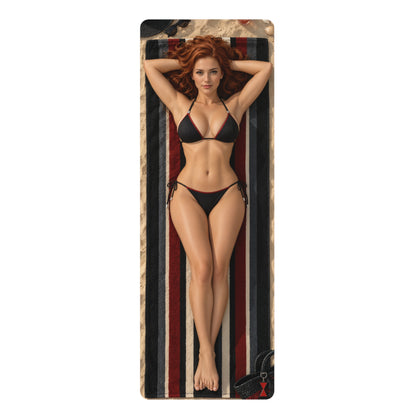 Copy of Black Widow Yoga Mat, Sexy Bikini Girl Workout Gym Mat, 24x72