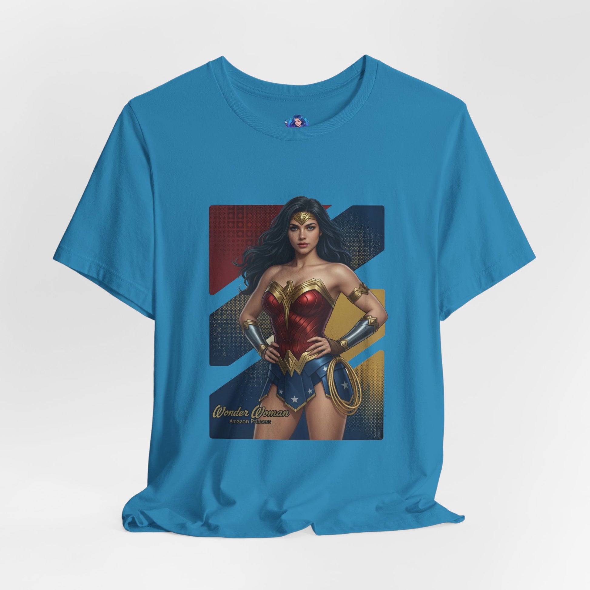 Wonder Woman T-Shirt | DC Comics Anime Tee for Gamers & Hero Fans - Bella Canvas tee with anime-style Wonder Woman illustration