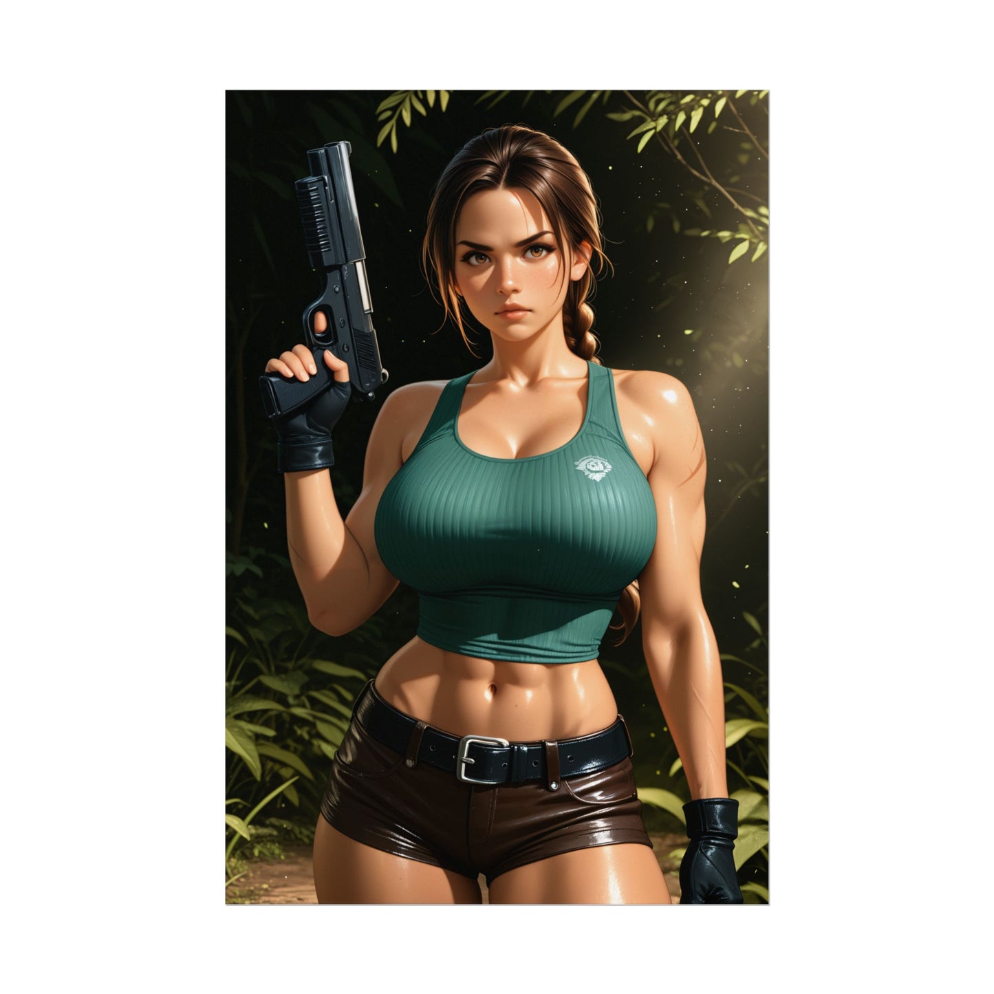 Lara Croft Poster, Anime-Abenteuer-Kunstdruck, Waifu-Entdecker-Wanddeko