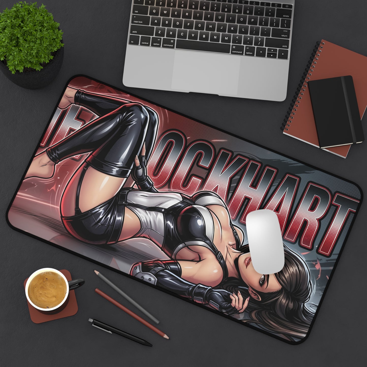Tifa Lockhart Desk Mat, Final Fantasy Mouse Pad, Gaming Setup Desk Decor featuring dynamic Tifa illustration on non-slip stitched mouse pad