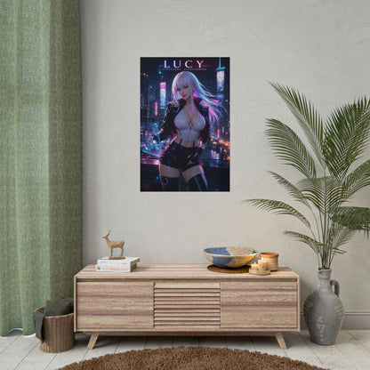 Lucy Cyberpunk Poster, Anime Wall Art, Sci Fi Print, Bedroom Decor