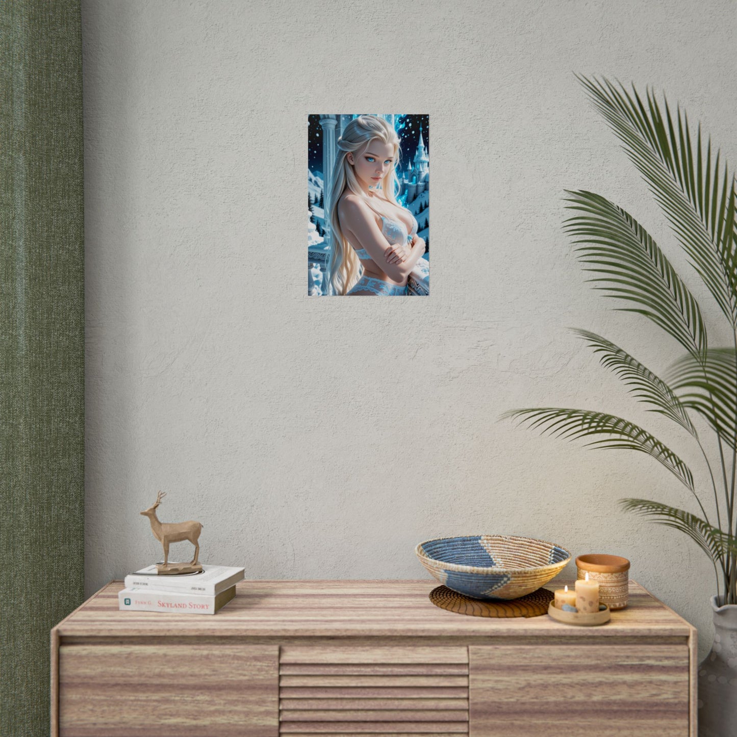 Аніме-постер Ельзи | Крижана королева Вайфу настінне мистецтво для кімнати фентезійних отаку