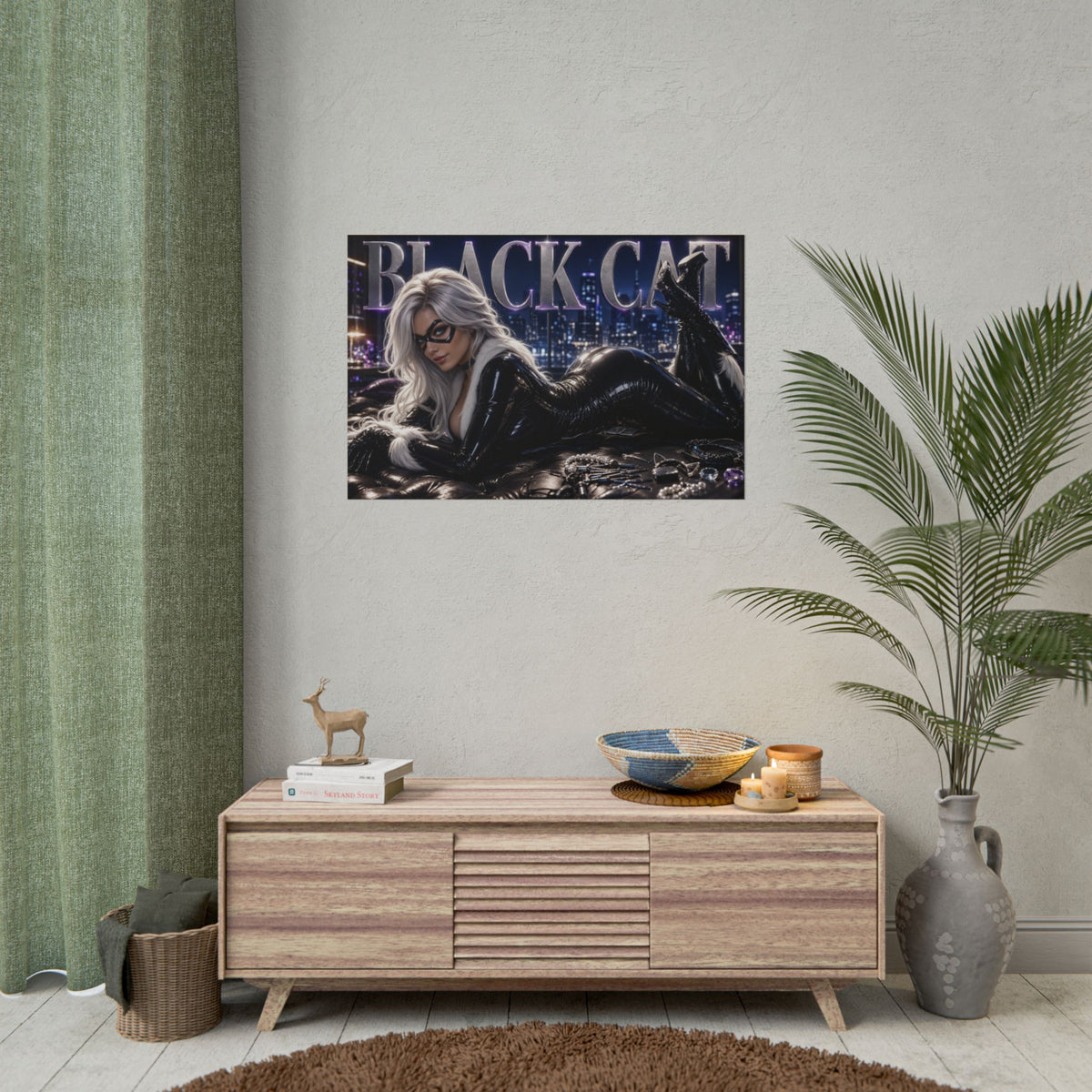 Comic Wall Art Black Cat Spider Man Poster Character Room Decor Collector Gift