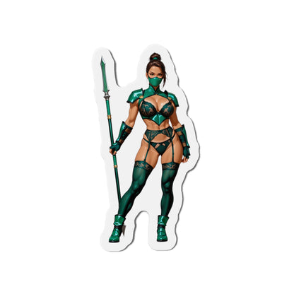 Магніт на холодильник із нефритовою тематикою Mortal Kombat – аніме-дівчина-воїн, декор для геймерів