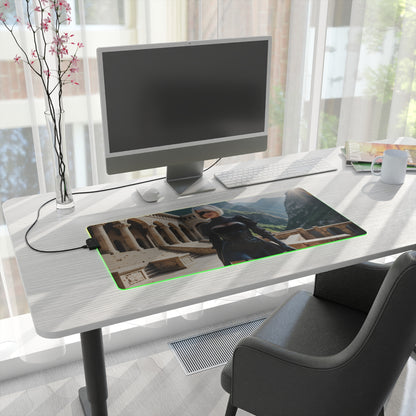 2B Nier Automata Schreibtischunterlage – LED RGB-Pad, Waifu Anime Girl Gaming-Setup