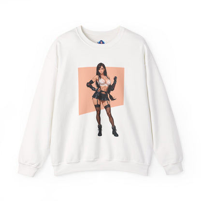 Tifa Lockhart Sweatshirt, Kämpfer-Rundhalsausschnitt, Gemütliche RPG-Gaming-Bekleidung