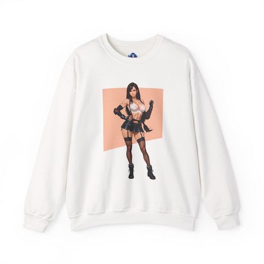 Tifa Lockhart Sweatshirt, Kämpfer-Rundhalsausschnitt, Gemütliche RPG-Gaming-Bekleidung