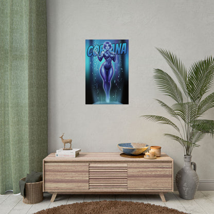Cortana Art Print, Halo Poster, Futuristic AI Woman Wall Art, Sci Fi Decor, Gaming Setup Wall Art, Gamer Gift