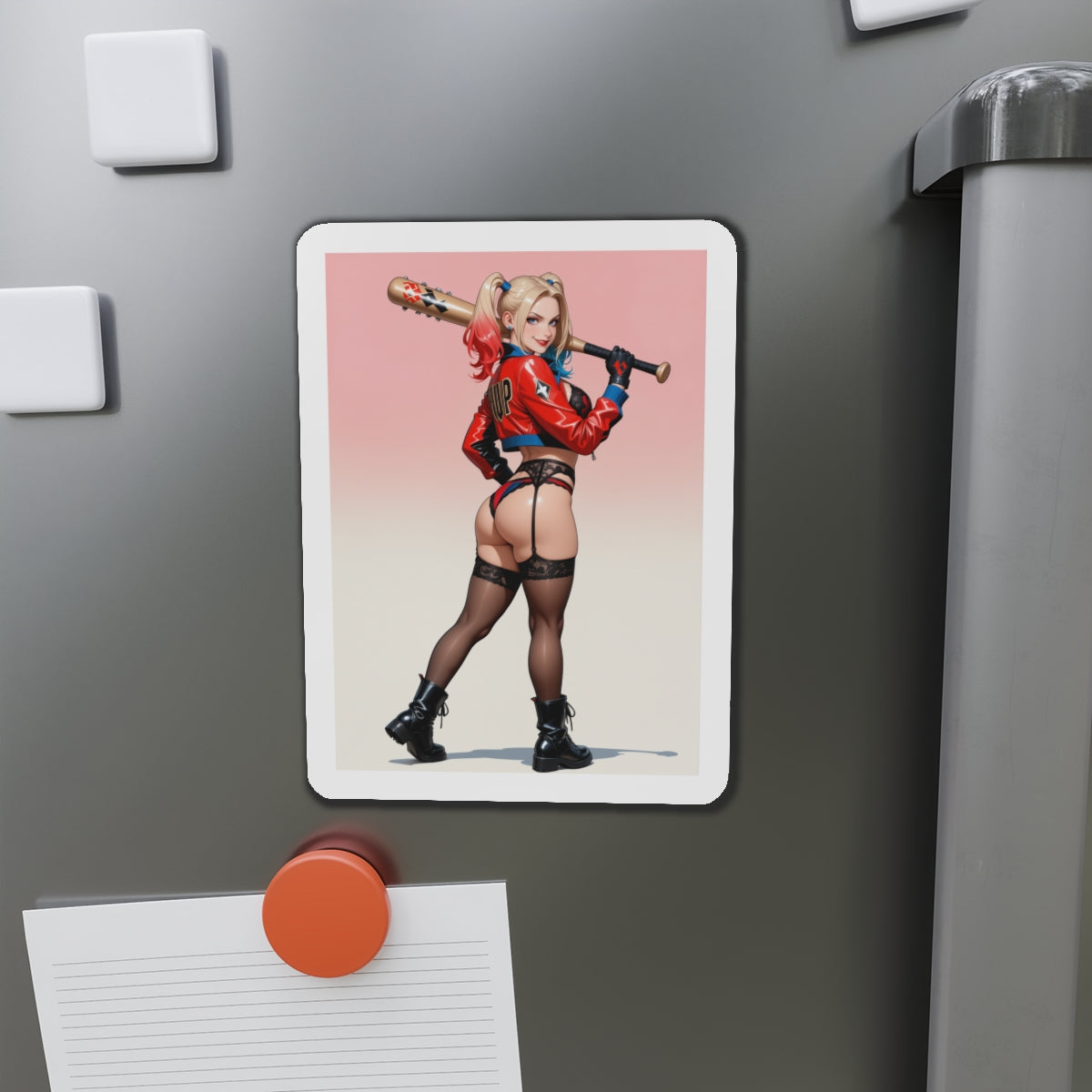 Harley-Magnet – Gothic-Anime-Comic-Magnet, Kühlschrankdeko mit heißer Schurkin