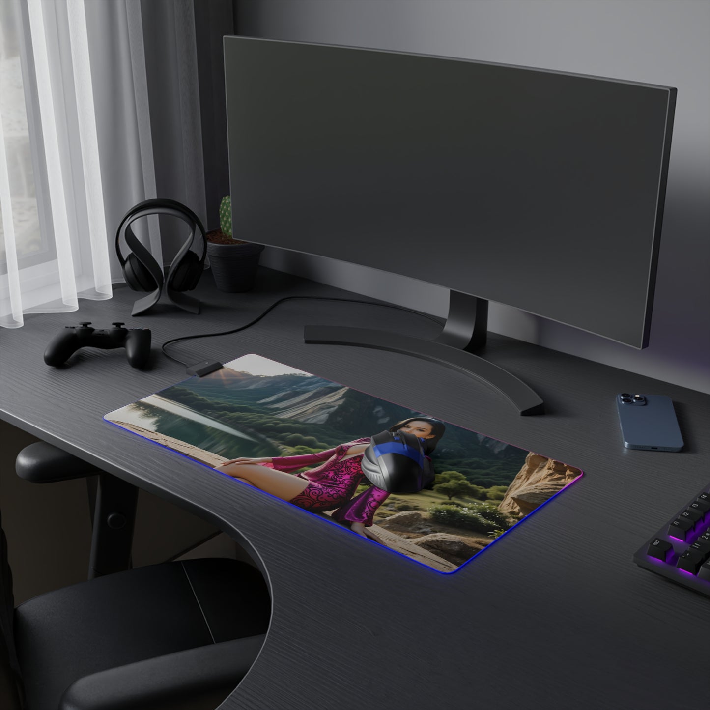 Килимок для столу Boa Hancock – світлодіодний RGB-підкладка, ігровий комплект із романтичною дівчиною з аніме Вайфу