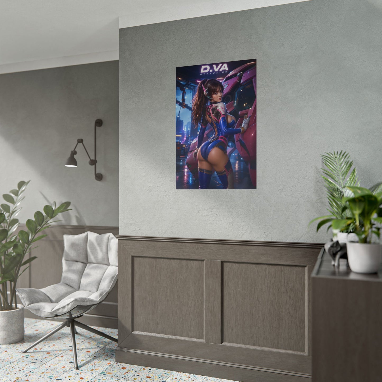 D.VA Overwatch Poster, Gaming Wall Art, Anime Print, Gamer Decor