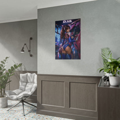 D.VA Overwatch Poster, Gaming Wall Art, Anime Print, Gamer Decor