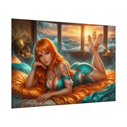 Nami One Piece Poster, Anime Wall Art, Fantasy Print, Room Decor
