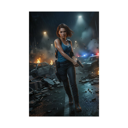 Jill Valentine Poster Resident Evil Wall Art Print Gamer Room Decor