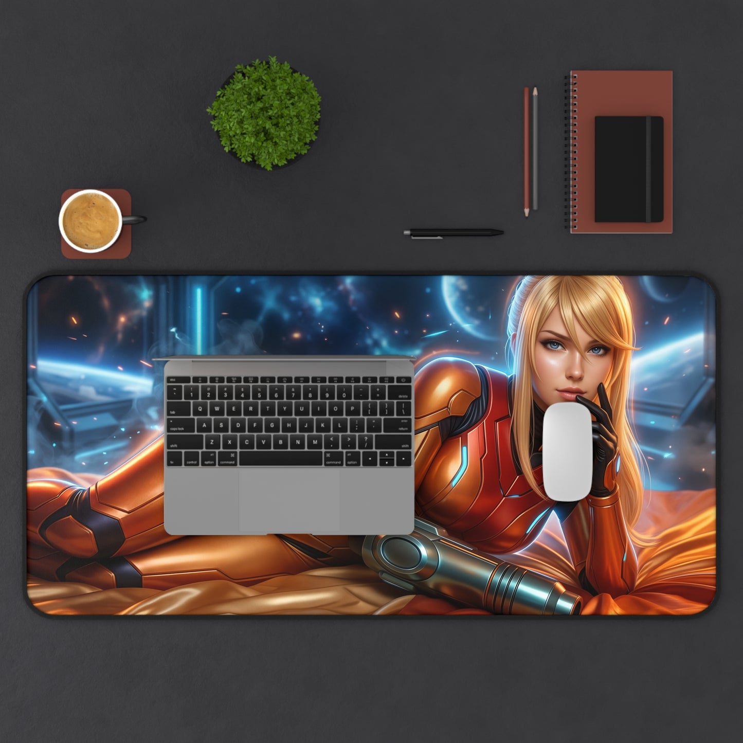 Sci-Fi Mouse Pad, Samus Aran Desk Mat, Large Desk Pad