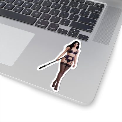 Yennefer Sticker – Fantasy Character Vinyl Sticker for Laptops & Indoor Decor on silver laptop showcasing glossy durable vinyl with crisp detail and strong adhesive