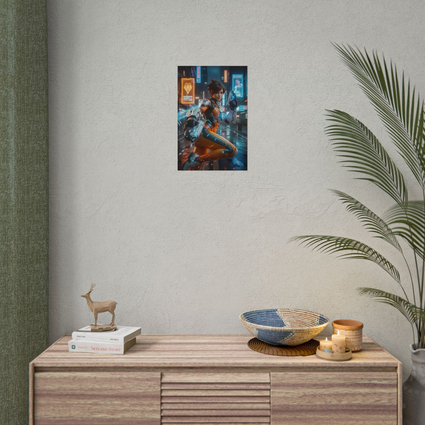 Tracer Overwatch Poster, Overwatch Wall Art Print, Gamer Girl Decor, Esports Wall Art, Gaming Room Poster