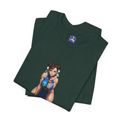 Chun-Li T-Shirt | Street Fighter Grafik-T-Shirt für Gamer &amp; Anime-Fans | Kämpfer-Waifu-Shirt