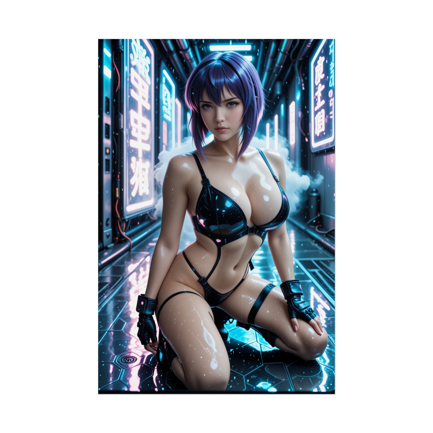 Настінний друк у науково-фантастичному стилі Вайфу | Аніме-постер Мотоко Кусанагі для декору