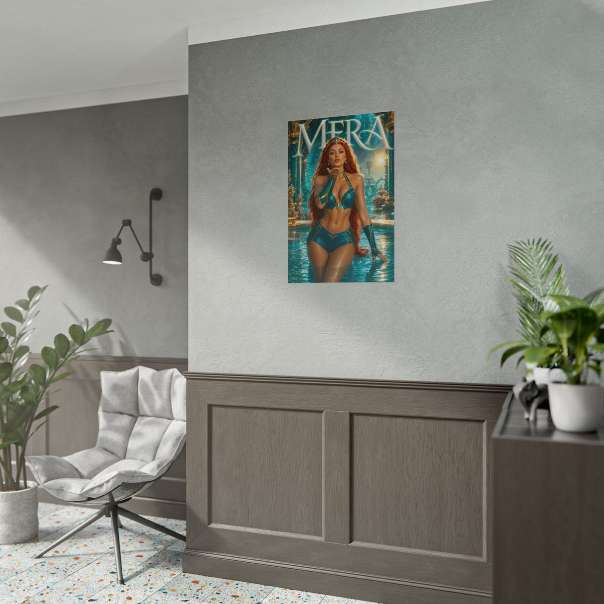 Comic Wall Art Mera Poster Heroine Room Decor Collectible Character Print