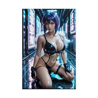 Настінний друк у науково-фантастичному стилі Вайфу | Аніме-постер Мотоко Кусанагі для декору