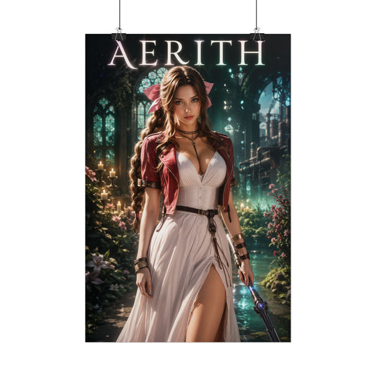 Final Fantasy VII Aerith Gainsborough Poster Gaming Wall Art