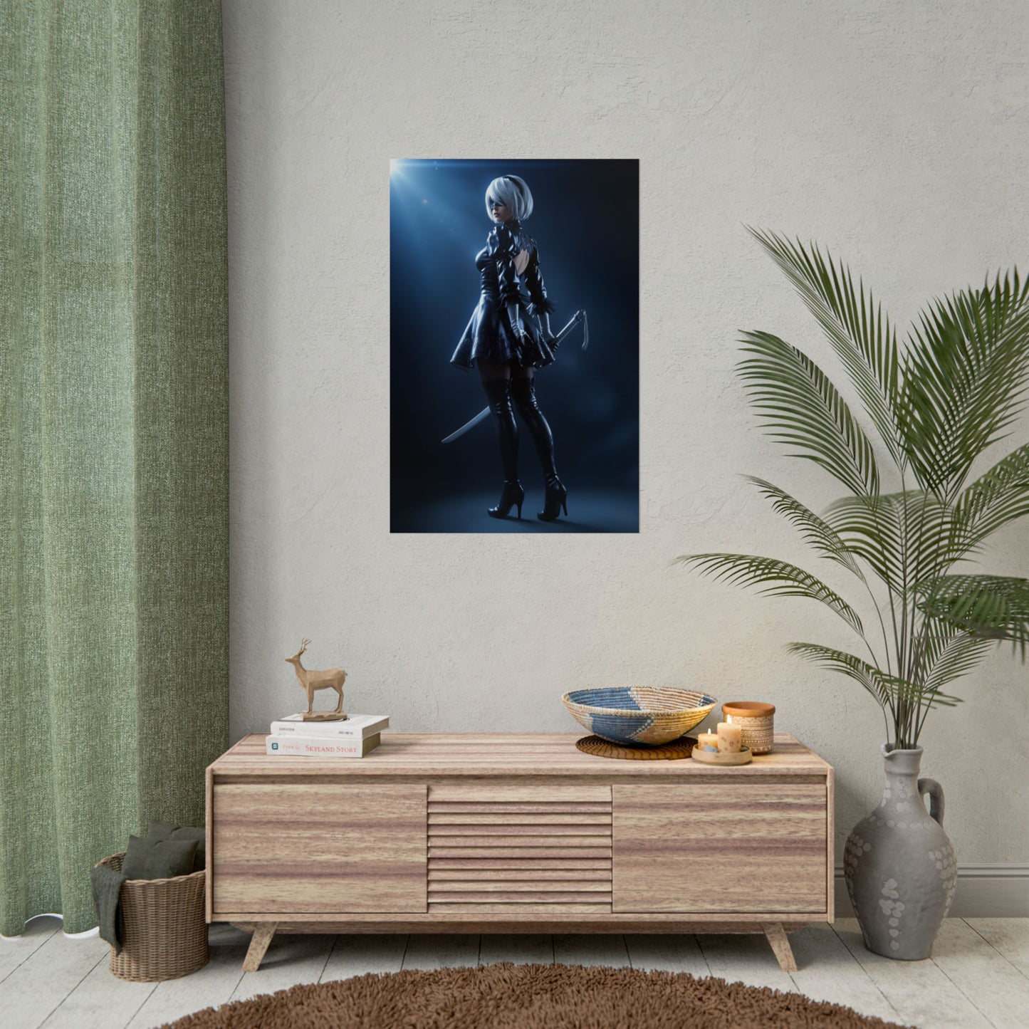 2B NieR Automata Poster – Iconic Android Heroine Wall Art for Gamer Decor