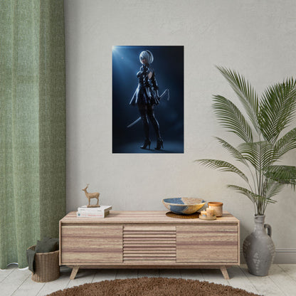 2B NieR Automata Poster – Iconic Android Heroine Wall Art for Gamer Decor