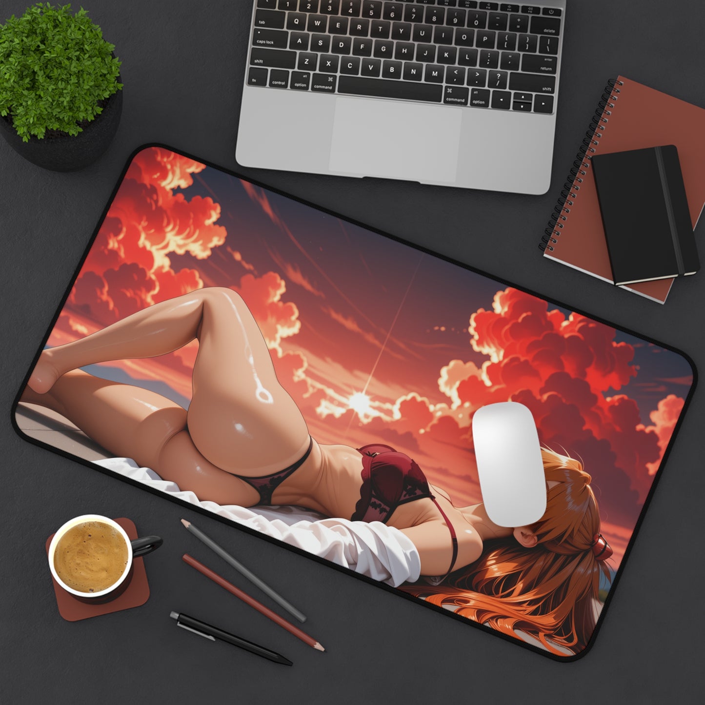 Килимок для столу Аски Ленглі, килимок для миші з аніме-меха-героїнею, налаштування ігрового столу