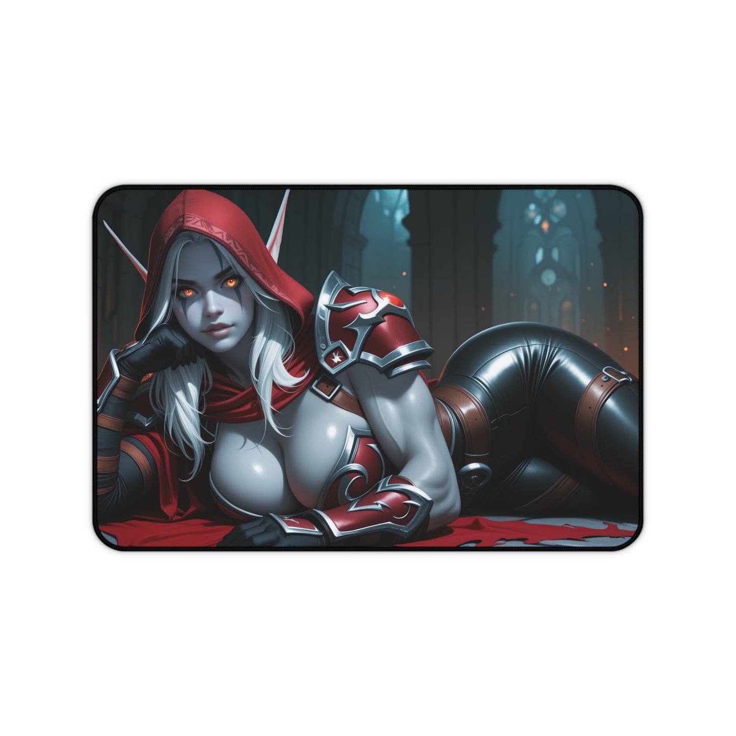 Килимок для столу Sylvanas Windrunner, килимок для миші з фентезійною ельфійкою-героїнею, налаштування темного ігрового столу