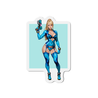 Samus Aran Weltraumjäger-Magnet – Anime-Sci-Fi-Mädchen-Kühlschrankmagnet, Gamer-Deko
