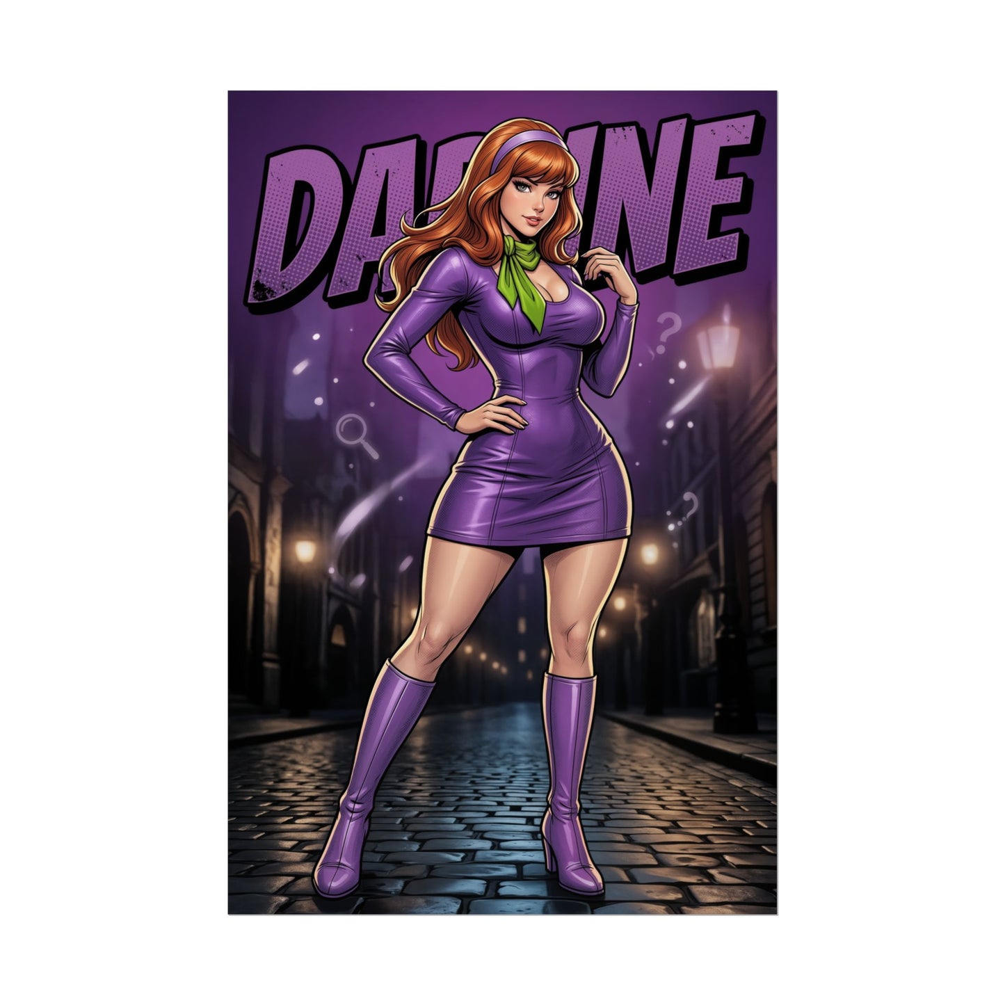 Daphne Blake Poster, Scooby Doo Wall Art Print, Cartoon Girl Decor, Retro Cartoon Wall Art, Gift for Fan