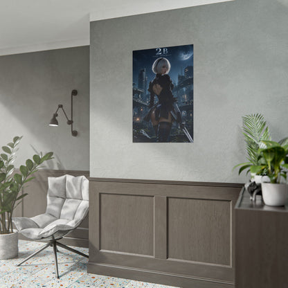 2B Nier Automata Poster, Anime Wall Art, Gaming Poster, Room Decor