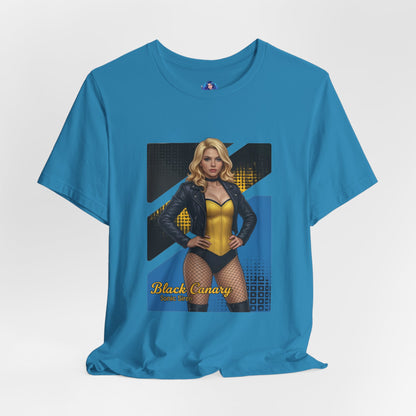 Black Canary T-Shirt | DC Comics Anime Tee for Gamers & Hero Fans - anime-style Black Canary on Bella Canvas 3001 tee