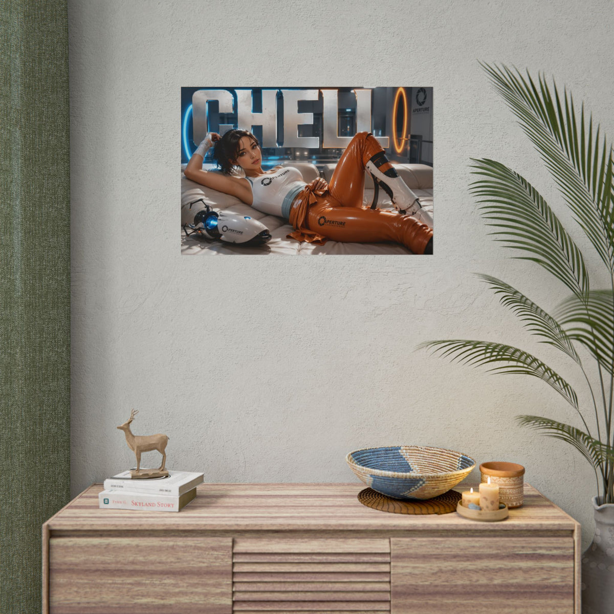 Chell Character Poster Portal Gamer Room Wall Art Collectible Decor