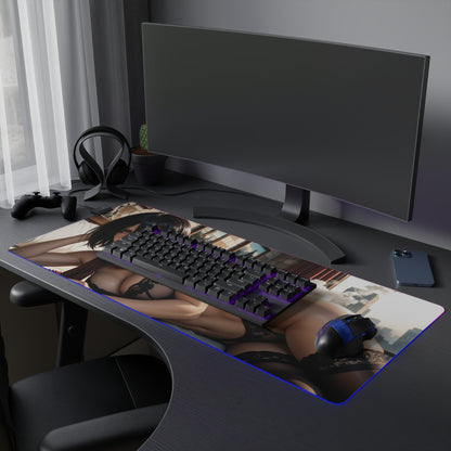 Килимок для столу Mikasa Ackerman – світлодіодний RGB-підсвітлювальний килимок, ігрова конфігурація для дівчат з аніме Waifu