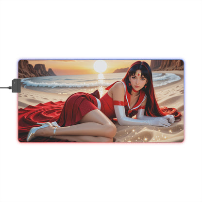 Килимок для столу Sailor Mars – світлодіодний RGB-підкладка, елегантна конфігурація дівчини з аніме Вайфу