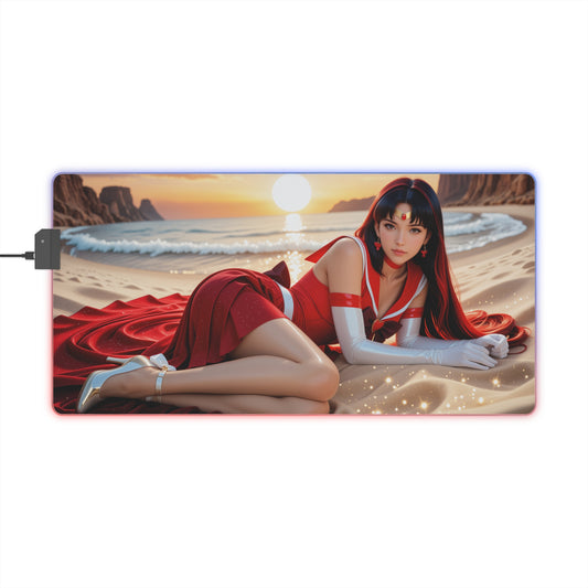 Килимок для столу Sailor Mars – світлодіодний RGB-підкладка, елегантна конфігурація дівчини з аніме Вайфу