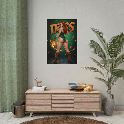 Triss Merigold Art Print, Witcher Poster, Fire Mage Girl Wall Art, Fantasy RPG Decor, Gamer Room Wall Art, Gift